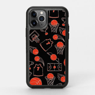 Black & Orange Basketball Theme OtterBox Symmetry iPhone 11 Pro Case
