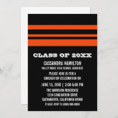 Black/Orange Bold Stripe Graduation Invite (Front/Back)