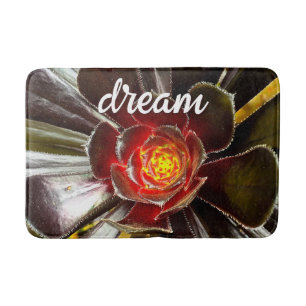 Black Orange Cactus Close-up Photography Dream Bath Mat