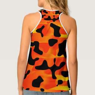 Black & Orange Camo Chic Tank Top