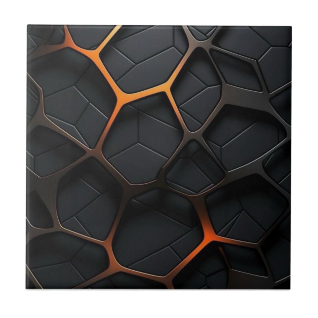 Black Orange Ceramic Tile (Front)
