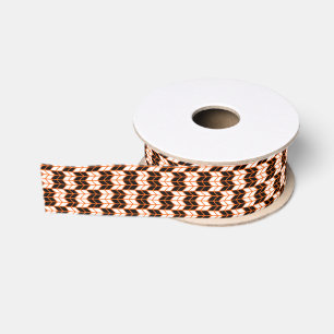 BLACK ORANGE CHECK KNIT 1.5" Wide Grosgrain Ribbon