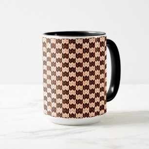 BLACK ORANGE CHECK KNIT Tall Black Combo Mug