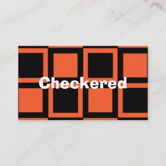 Black Orange Checkered Square Pattern