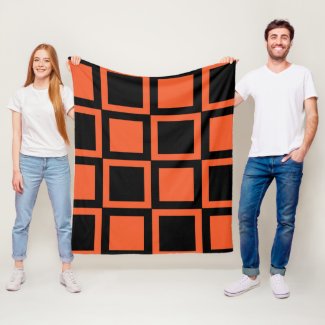 Black Orange Checkered Square Pattern