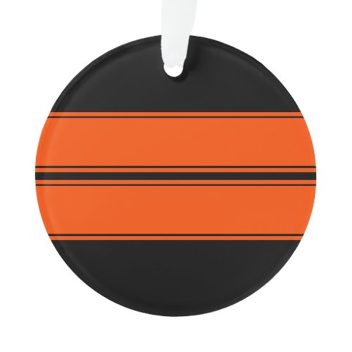 Black Orange Dual Race Stripe Muscle Car Ornament