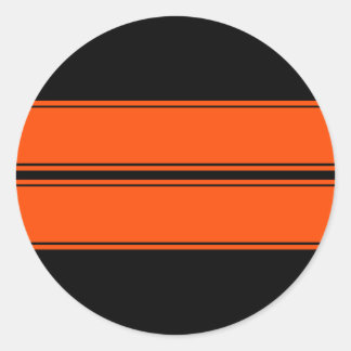 Black Orange Dual Race Stripes Sticker
