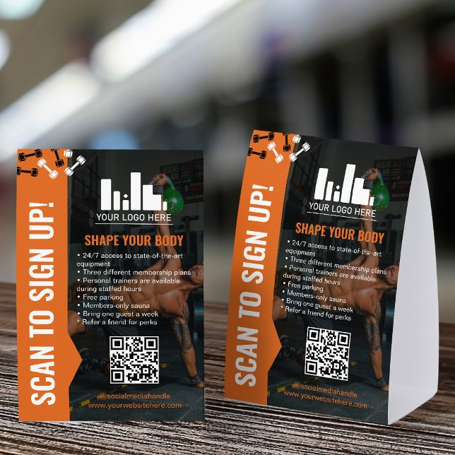 Black Orange Dumbbells Sign Up Gym Membership (Creator Uploaded)