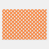 Black Orange Ghost Pumpkin Dots Halloween Wrapping Paper Sheets (Front 3)