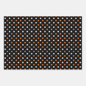 Black Orange Ghost Pumpkin Dots Halloween Wrapping Paper Sheets (Front 2)