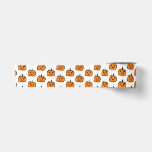 Black Orange Ghost Pumpkin Halloween  Satin Ribbon