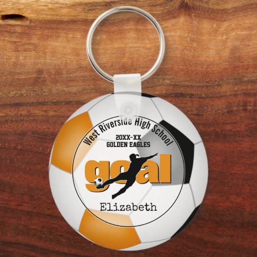 orange black soccer team spirit gifts under 10 keyring