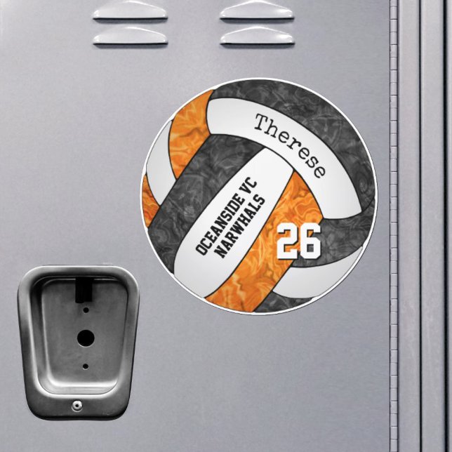 black orange girly volleyball locker or  car magnet (On locker)