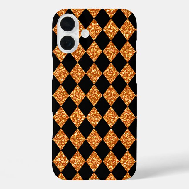 BLACK & ORANGE GLITTER LOOK HALLOWEEN PATTERN Case-Mate iPhone CASE (Back)
