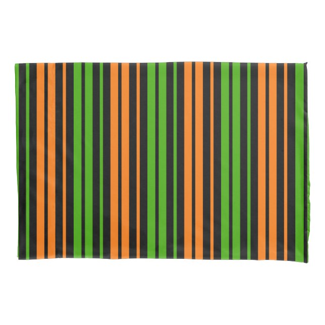 Black Orange Green Vertical Stripes Design   Pillow Case (Front)