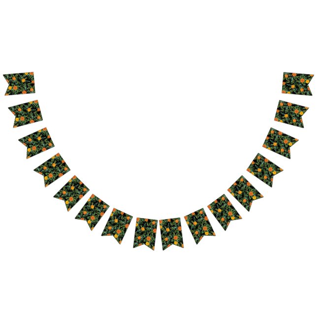 Black & Orange Halloween Gothic Wedding Collection Bunting Flags (All)