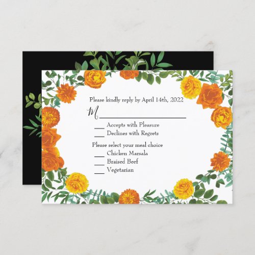 Black  Orange Halloween Gothic Wedding Collection Invitation