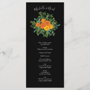 Black & Orange Halloween Gothic Wedding Collection Menu