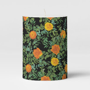 Black & Orange Halloween Gothic Wedding Collection Pillar Candle