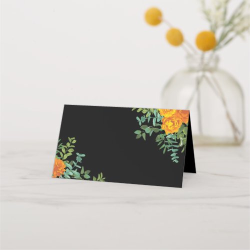 Black  Orange Halloween Gothic Wedding Collection Place Card