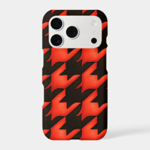 Black Orange Halloween Houndstooth Pattern iPhone 17 Pro Case