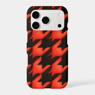 Black Orange Halloween Houndstooth Pattern iPhone 17 Pro Case