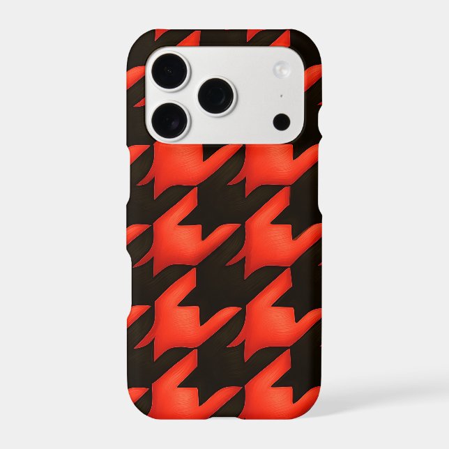 Black Orange Halloween Houndstooth Pattern Iphone Case (Back)