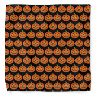 Black Orange Halloween Jack o' Lantern Pumpkin Bandana