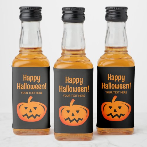 Black  orange Halloween party mini Liquor Bottle Label