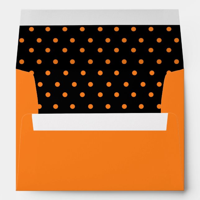 Black Orange Halloween Polka Dots Envelopes (Back (Bottom))