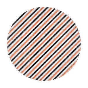 Black & Orange Halloween Stripes Cutting Board