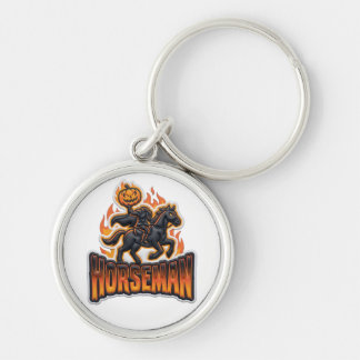 Black Orange Headless Horseman Halloween Keychain