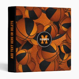 black orange kids basketball team colors 3 ring binder