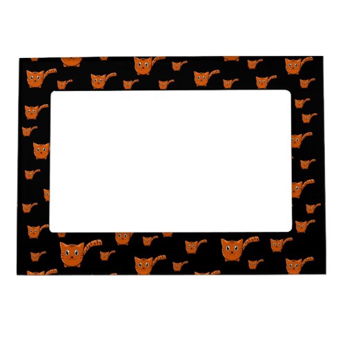 Black  Orange  Kitty Pattern Magnetic Frame