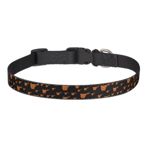Black  Orange  Kitty Pattern Pet Collar