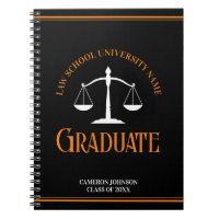 Black Orange Law School Custom Graduation Gift