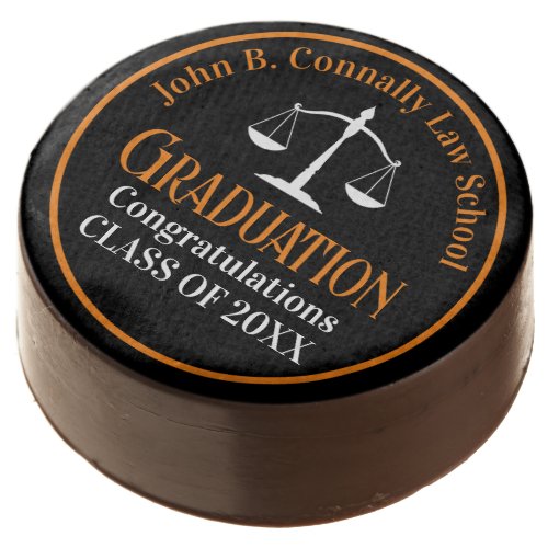 Black Orange Law School Custom Graduation Party Chocolate Covered Oreo