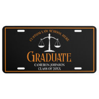 Black Orange Law School Graduate Personalized