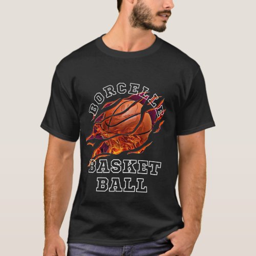 Black Orange Modern Basketball Tee T_Shirt