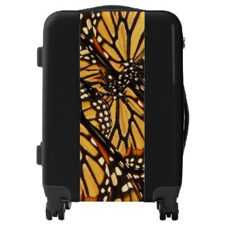 Black Orange Monarch Butterfly Abstract Luggage