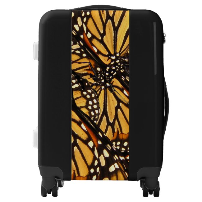 Black Orange Monarch Butterfly Abstract Luggage