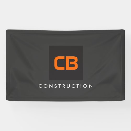 BlackOrange Monogram Construction Contractors Banner