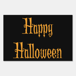 Black Orange Outdoor Happy Halloween Sign