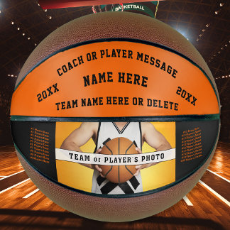 Black Orange, Personalized Basketball for Coaches