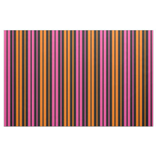 Black Orange Pink Vertical Stripes Design   Fabric