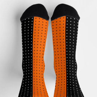 Black, Orange Polka Dots Halloween Socks