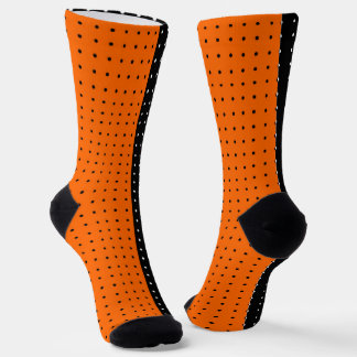 Black, Orange Polka Dots Halloween  Socks