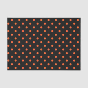 Black & Orange Polka Dots Tissue Paper