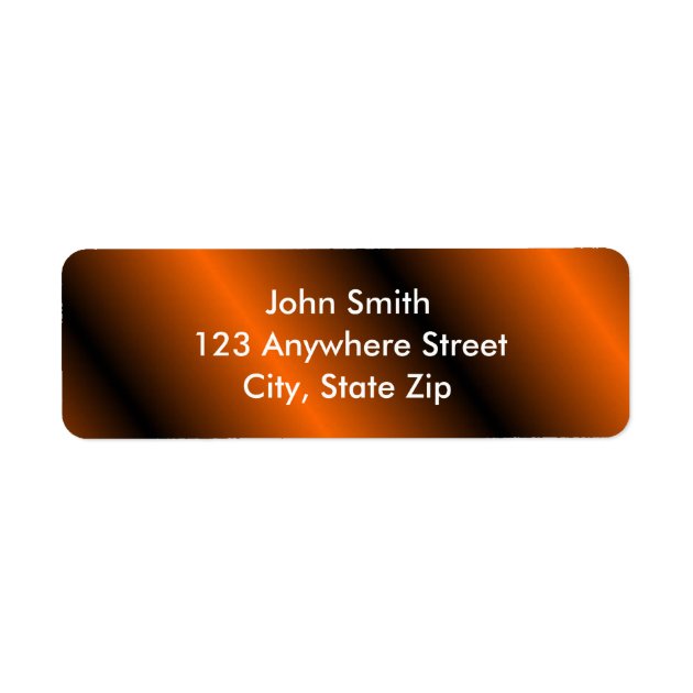 Black/Orange Return Address Labels