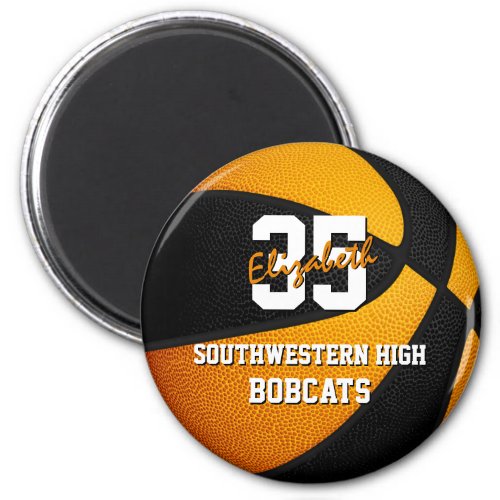 black orange school basketball team colors magnet